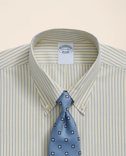 Stretch Supima® Cotton Non-Iron Broadcloth Polo Button-Down Collar, Striped Dress Shirt, image 2