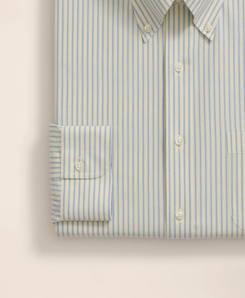 Stretch Supima® Cotton Non-Iron Broadcloth Polo Button-Down Collar, Striped Dress Shirt, image 4