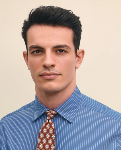 Brooks Brothers x Thomas Mason® Cotton Poplin Ainsley Collar, Striped Dress Shirt, image 3