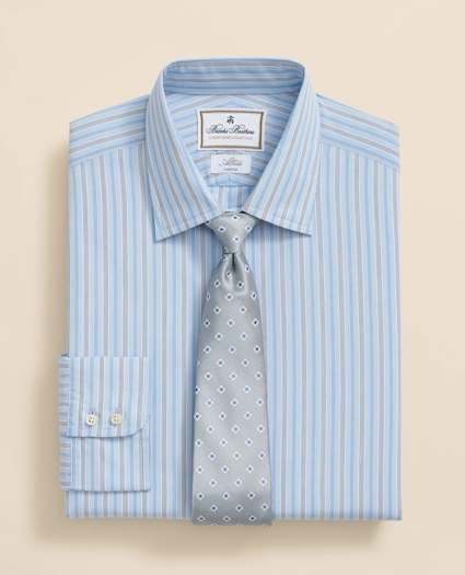 Brooks Brothers x Thomas Mason® Cotton Poplin Ainsley Collar, Multi Stripe Dress Shirt, image 1