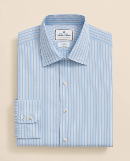 Brooks Brothers x Thomas Mason® Cotton Poplin Ainsley Collar, Multi Stripe Dress Shirt, image 3