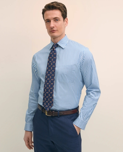 Egyptian Cotton Broadcloth Ainsley Collar, Ground Stripe Dress Shirt, image 1