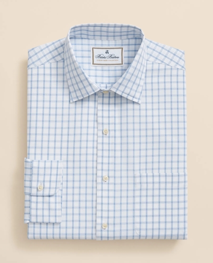 Egyptian Cotton Broadcloth Ainsley Collar, Windowpane Dress Shirt, image 3