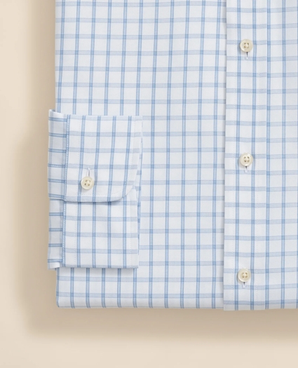 Egyptian Cotton Broadcloth Ainsley Collar, Windowpane Dress Shirt, image 4
