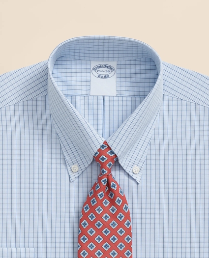 Pure Supima® Cotton Regular-Finish, Polo Button-Down Collar Grid Check Dress Shirt, image 2