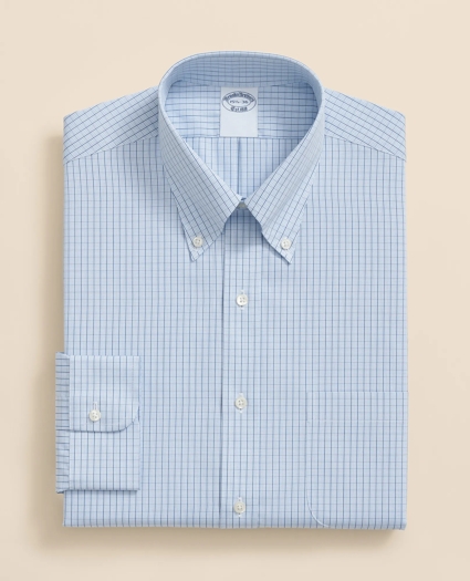 Pure Supima® Cotton Regular-Finish, Polo Button-Down Collar Grid Check Dress Shirt, image 3