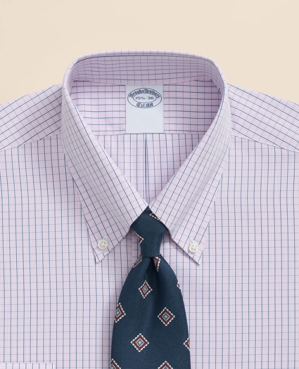 Pure Supima® Cotton Regular-Finish, Polo Button-Down Collar Grid Check Dress Shirt, image 2