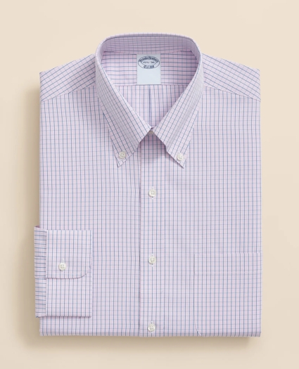 Pure Supima® Cotton Regular-Finish, Polo Button-Down Collar Grid Check Dress Shirt, image 3