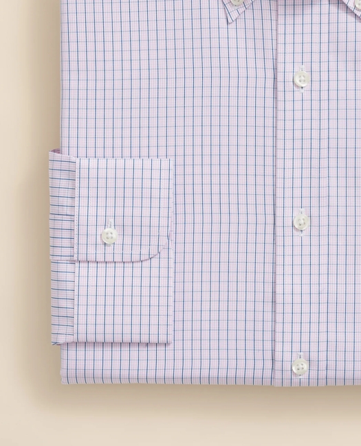 Pure Supima® Cotton Regular-Finish, Polo Button-Down Collar Grid Check Dress Shirt