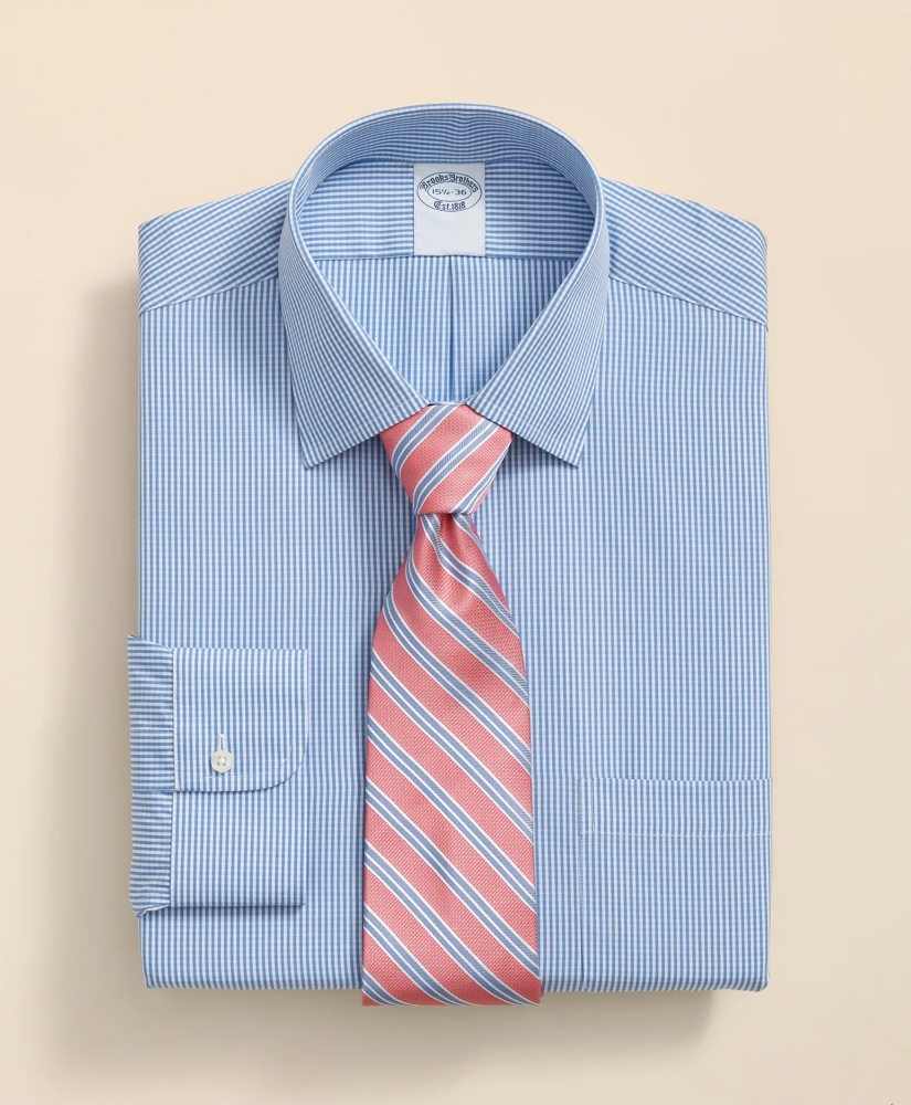 Pure Supima&reg; Cotton Regular-Finish, Ainsley Collar Micro Check Dress Shirt, image 1