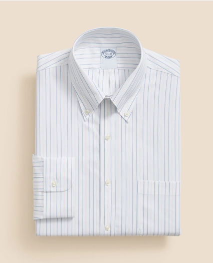Stretch Supima® Cotton Non-Iron Pinpoint Oxford Polo Button Down Collar, Shadow Stripe Dress Shirt, image 3