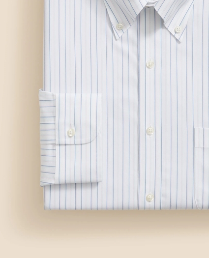 Stretch Supima® Cotton Non-Iron Pinpoint Oxford Polo Button Down Collar, Shadow Stripe Dress Shirt, image 4