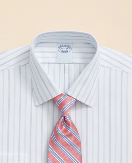 Stretch Supima® Cotton Non-Iron Royal Oxford Ainsley Collar, Alternating Stripe Dress Shirt, image 2