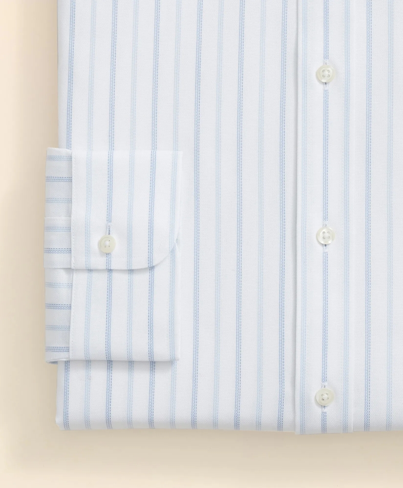 Stretch Supima® Cotton Non-Iron Royal Oxford Ainsley Collar, Alternating Stripe Dress Shirt, image 4
