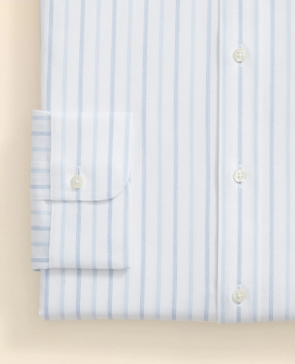 Stretch Supima® Cotton Non-Iron Royal Oxford Ainsley Collar, Alternating Stripe Dress Shirt, image 4