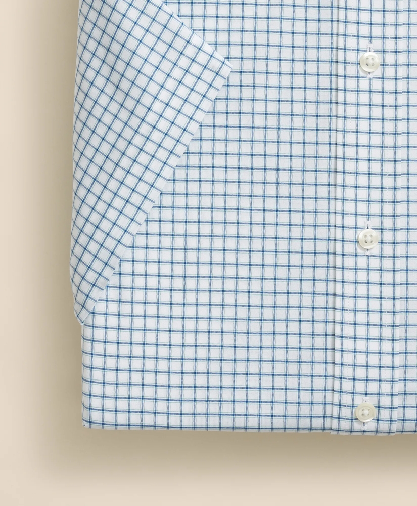 Stretch Supima® Cotton Non-Iron Broadcloth Ainsley Collar, Windowpane Short-Sleeve Dress Shirt, image 4