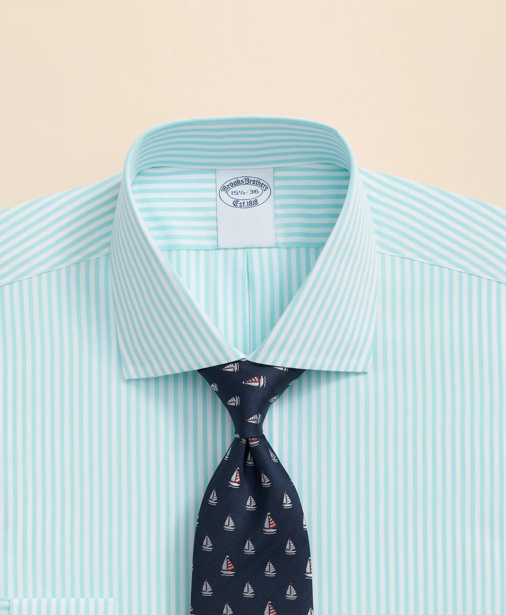 Pure Supima Cotton Regular-Finish, English Spread Collar Striped Dress Shirt
