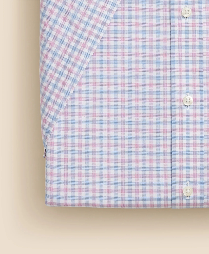 Stretch Supima® Cotton Non-Iron Ainsley Collar, Alternating Check Short-Sleeve Dress Shirt, image 4