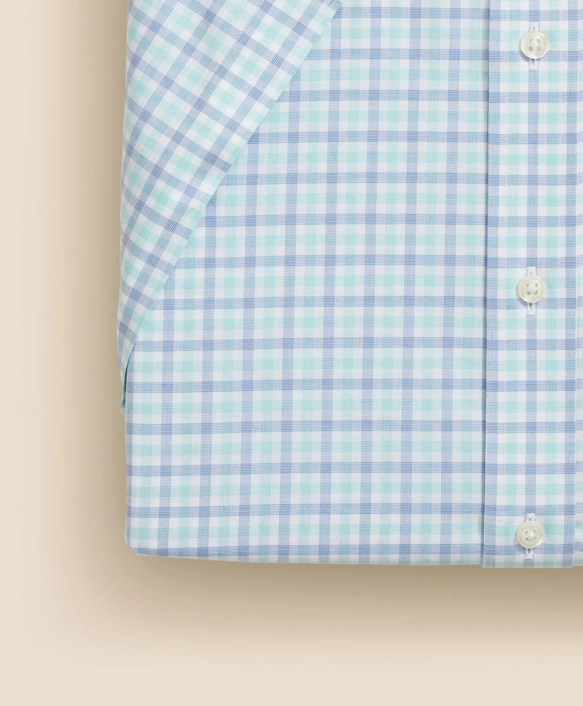 Stretch Supima® Cotton Non-Iron Ainsley Collar, Alternating Check Short-Sleeve Dress Shirt, image 4