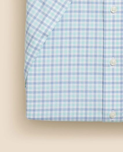 Stretch Supima® Cotton Non-Iron Ainsley Collar, Alternating Check Short-Sleeve Dress Shirt, image 4