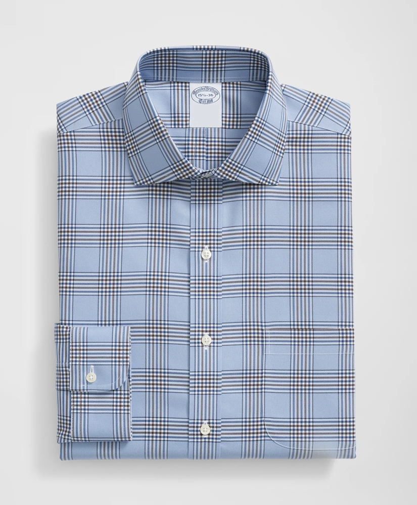 Stretch Supima® Cotton Non-Iron English Spread Collar, Bold Plaid Dress Shirt, image 3