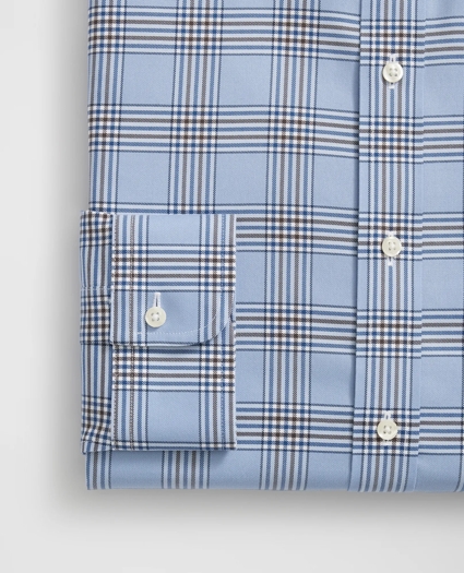 Stretch Supima® Cotton Non-Iron English Spread Collar, Bold Plaid Dress Shirt, image 4