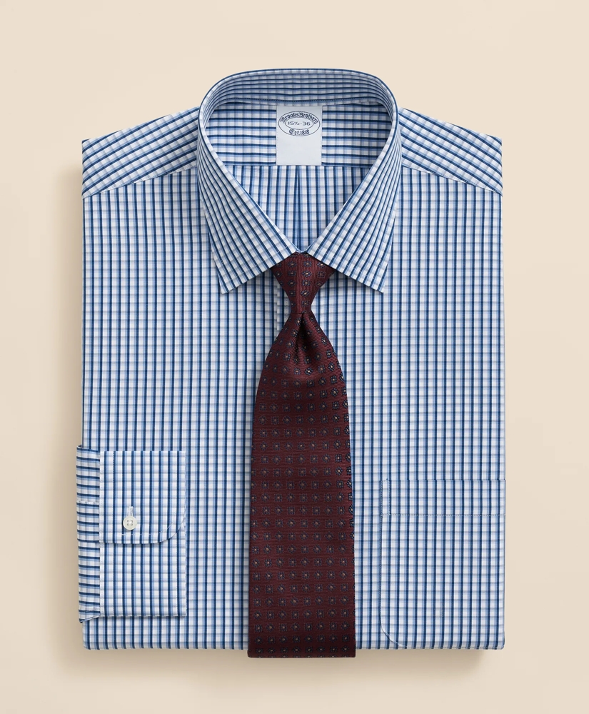 Pure Supima<sup>®</sup> Cotton Regular-Finish Ainsley Collar, Check Dress Shirt