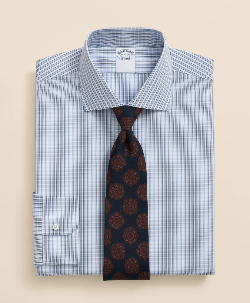 Pure Supima<sup>®</sup> Cotton Regular-Finish English Spread Collar, Micro Check Dress Shirt