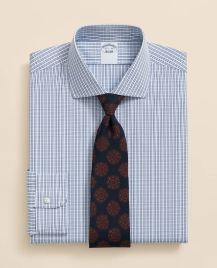 Pure Supima® Cotton Regular-Finish English Spread Collar, Micro Check Dress Shirt, image 1