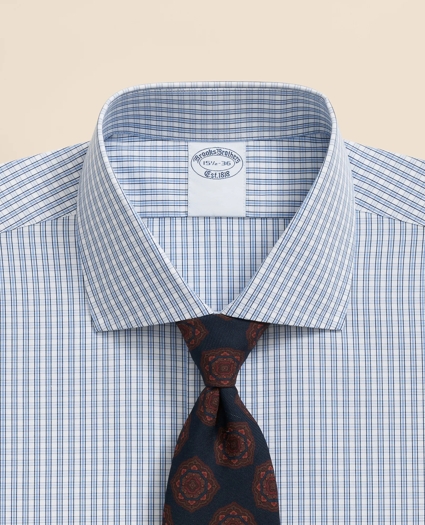 Pure Supima® Cotton Regular-Finish English Spread Collar, Micro Check Dress Shirt, image 2