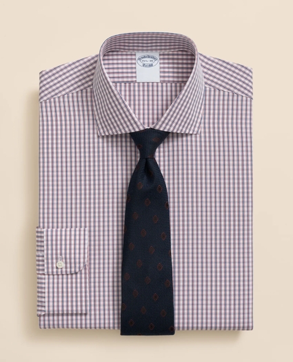 Pure Supima® Cotton Regular-Finish English Spread Collar, Micro Check Dress Shirt, image 1