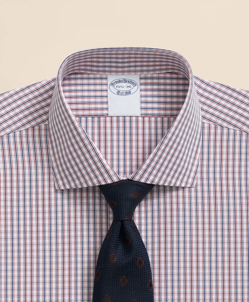 Pure Supima® Cotton Regular-Finish English Spread Collar, Micro Check Dress Shirt, image 2