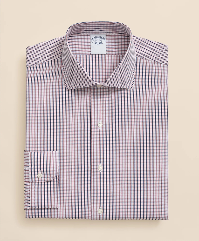 Pure Supima® Cotton Regular-Finish English Spread Collar, Micro Check Dress Shirt, image 3