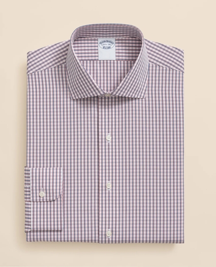 Pure Supima® Cotton Regular-Finish English Spread Collar, Micro Check Dress Shirt, image 3