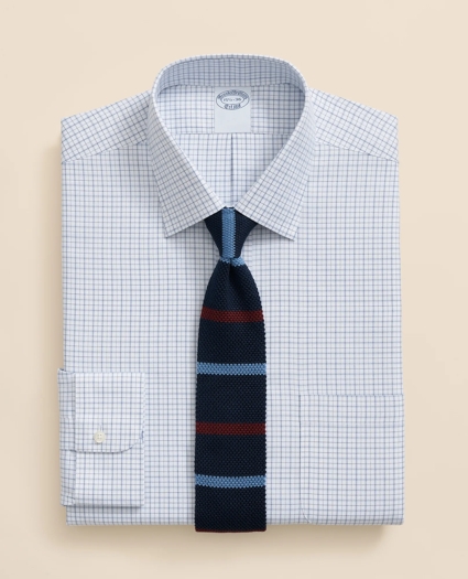 Brooks Brothers Explorer Collection Non-Iron Twill Ainsley Collar Windowpane, Dress Shirt, image 1