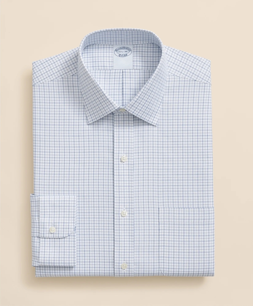 Brooks Brothers Explorer Collection Non-Iron Twill Ainsley Collar Windowpane, Dress Shirt, image 3
