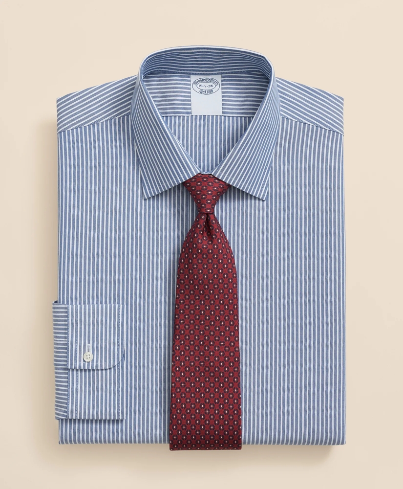 Brooks Brothers Explorer Collection Non-Iron Twill Ainley Collar Ground Stripe, Dress Shirt