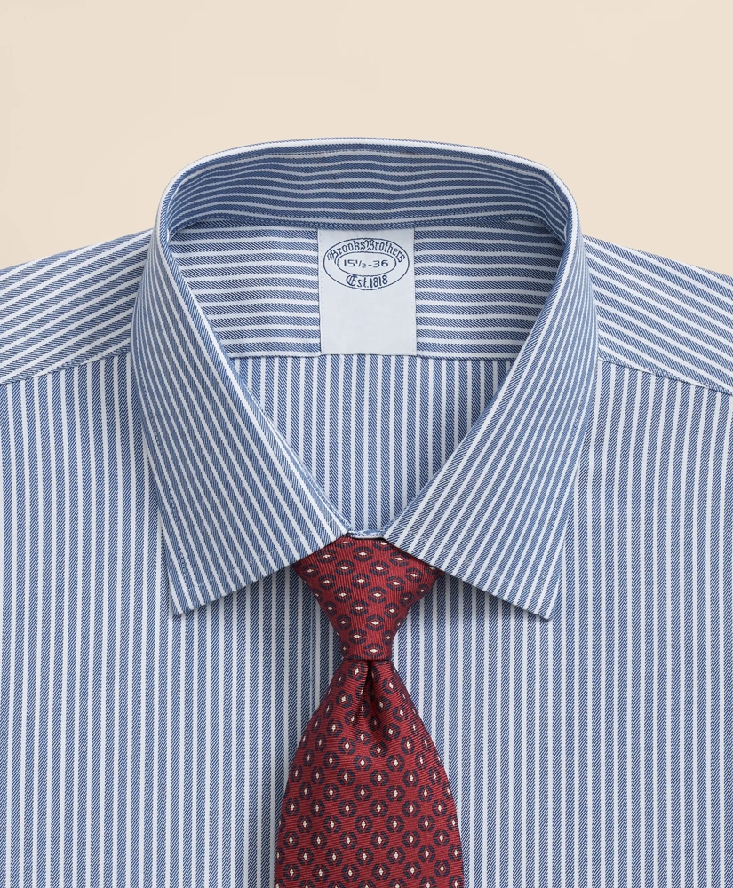 Brooks Brothers Explorer Collection Non-Iron Twill Ainley Collar Ground Stripe, Dress Shirt, image 2