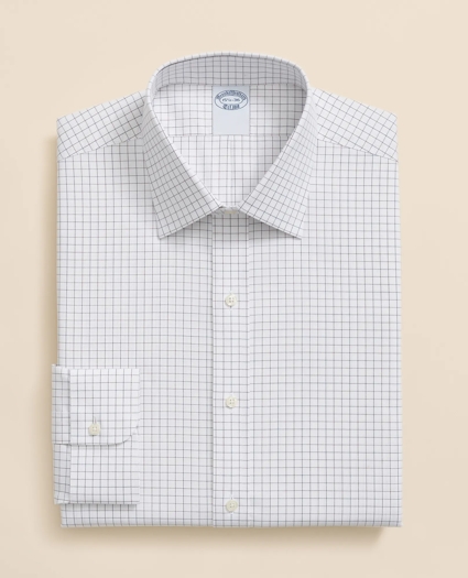 Stretch Supima® Cotton Non-Iron Pinpoint Oxford Ainsley Collar, Windowpane Dress Shirt, image 3