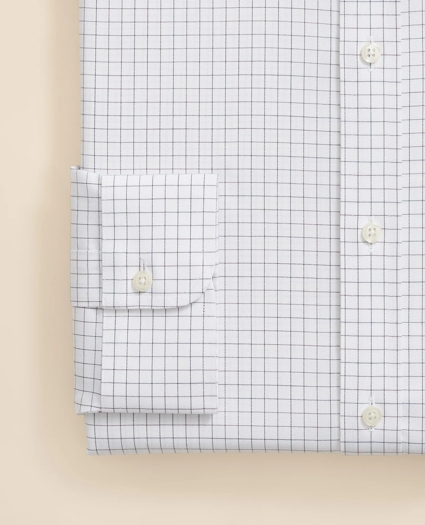 Stretch Supima® Cotton Non-Iron Pinpoint Oxford Ainsley Collar, Windowpane Dress Shirt, image 4