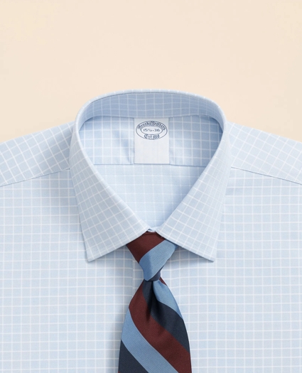 Stretch Supima® Cotton Non-Iron Textured Dobby Ainsley Collar, Graph Check Dress Shirt, image 2