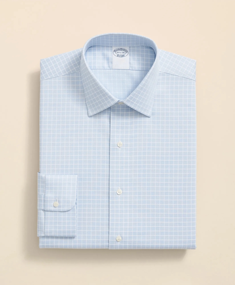 Stretch Supima® Cotton Non-Iron Textured Dobby Ainsley Collar, Graph Check Dress Shirt, image 3