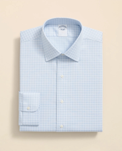 Stretch Supima® Cotton Non-Iron Textured Dobby Ainsley Collar, Graph Check Dress Shirt, image 3
