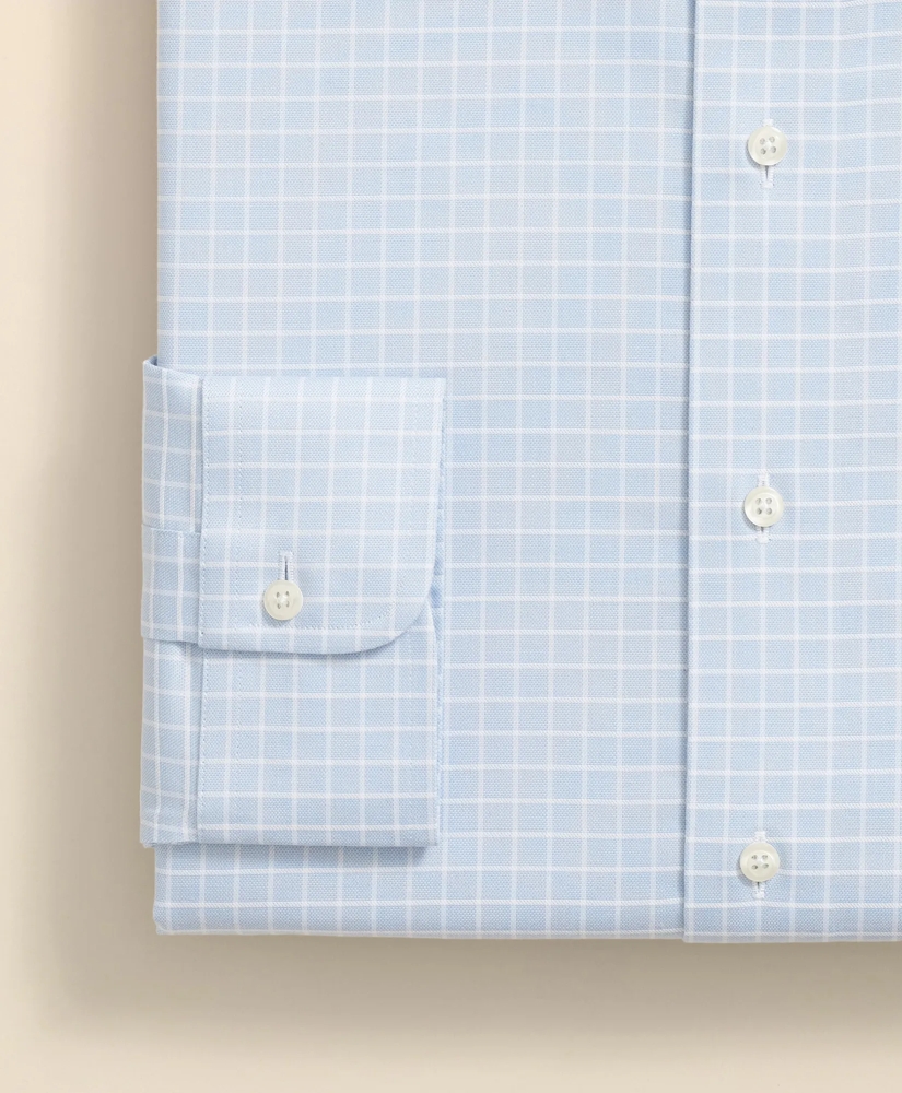 Stretch Supima® Cotton Non-Iron Textured Dobby Ainsley Collar, Graph Check Dress Shirt, image 4