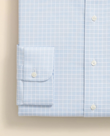 Stretch Supima® Cotton Non-Iron Textured Dobby Ainsley Collar, Graph Check Dress Shirt, image 4