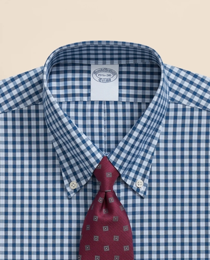 Stretch Supima® Cotton Non-Iron Pinpoint Oxford Polo Button Down Collar, Check Dress Shirt, image 2