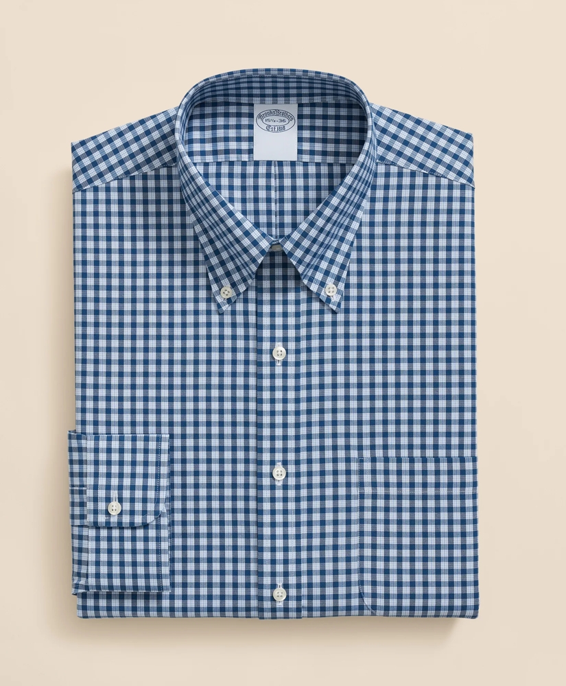 Stretch Supima® Cotton Non-Iron Pinpoint Oxford Polo Button Down Collar, Check Dress Shirt, image 3