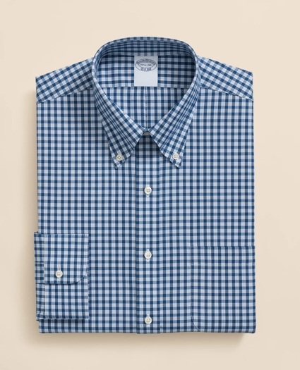 Stretch Supima® Cotton Non-Iron Pinpoint Oxford Polo Button Down Collar, Check Dress Shirt, image 3
