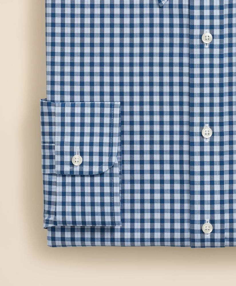 Stretch Supima® Cotton Non-Iron Pinpoint Oxford Polo Button Down Collar, Check Dress Shirt, image 4