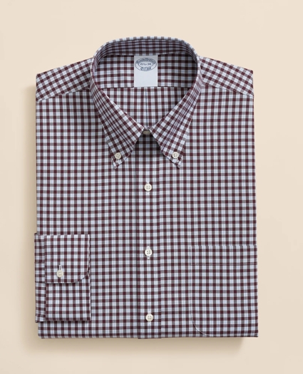Stretch Supima® Cotton Non-Iron Pinpoint Oxford Polo Button Down Collar, Check Dress Shirt, image 3